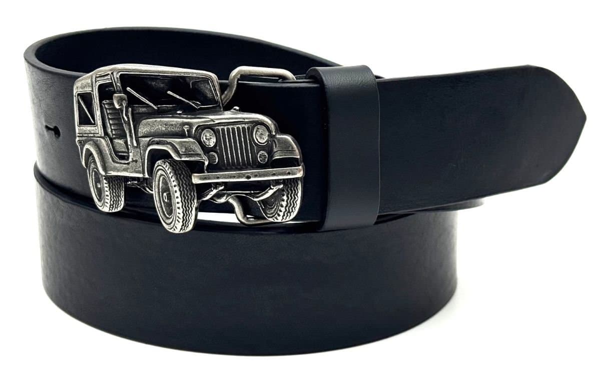 Cintura uomo in vera pelle CHIAROSCURO mod. GENOVA colore NERO, speciale fibbia con incisioni, Made in Italy
