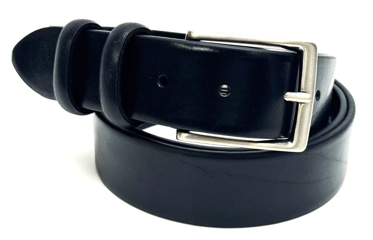 Cintura uomo in vera pelle CHIAROSCURO mod. TARANTO colore NERO Made in Italy