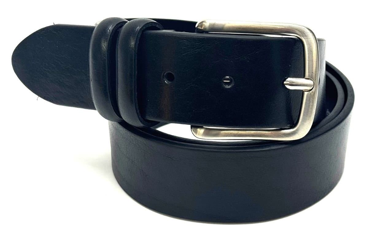 Cintura uomo in vera pelle CHIAROSCURO mod. TARANTO colore NERO Made in Italy