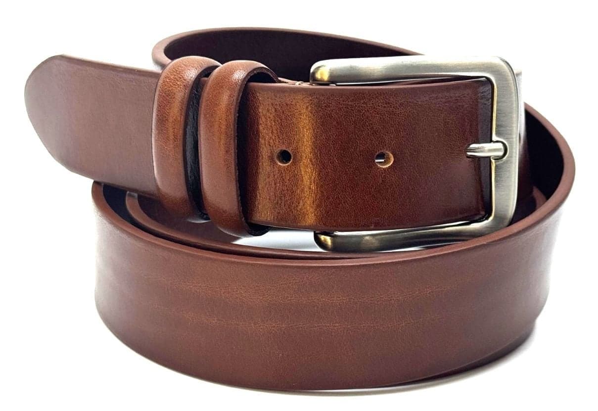 Cintura uomo in vera pelle CHIAROSCURO mod. TARANTO colore MARRONE Made in Italy