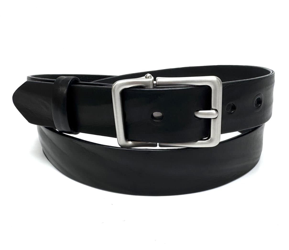 Cintura uomo in vera pelle mod. TERNI colore NERO, CHIAROSCURO, Made in Italy