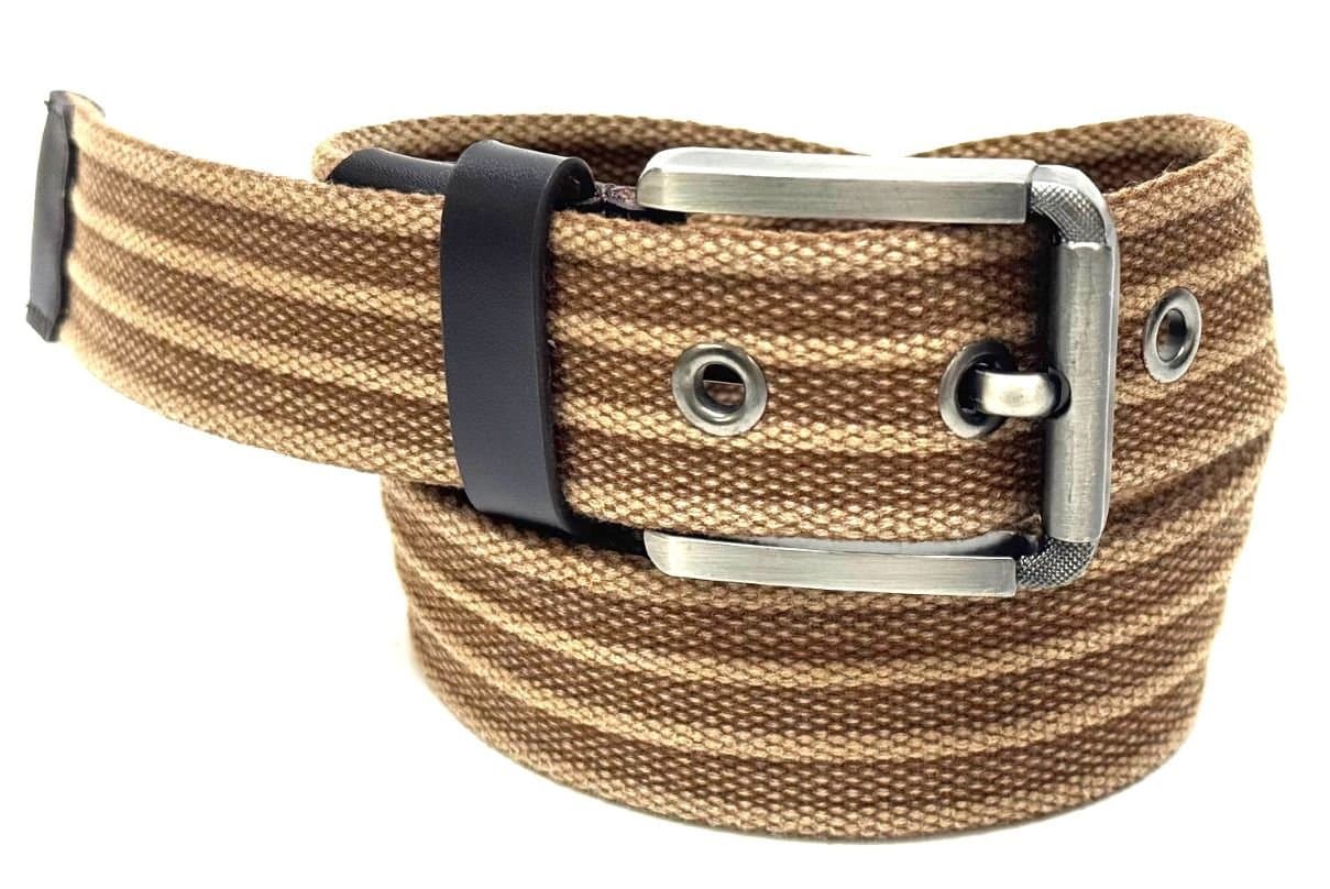 Cintura uomo in STOFFA mod. MORANO colore MARRONE, CHIAROSCURO, Made in Italy