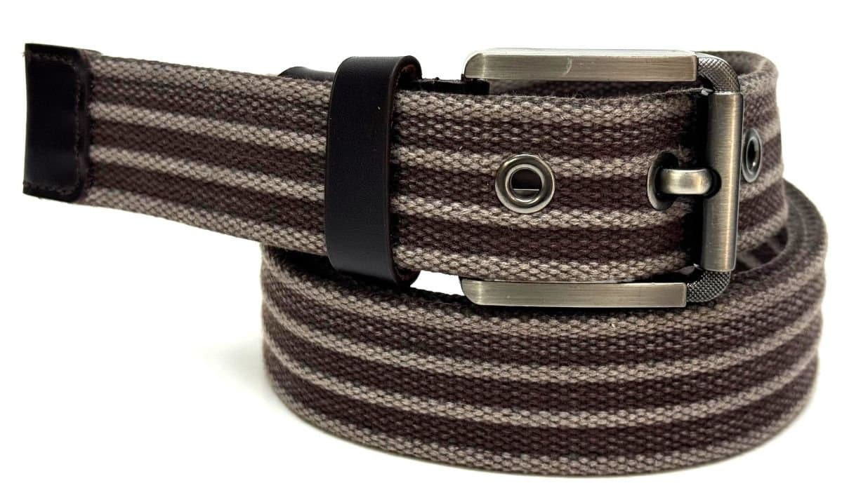 Cintura uomo in STOFFA mod. MORANO colore TESTA DI MORO, CHIAROSCURO, Made in Italy