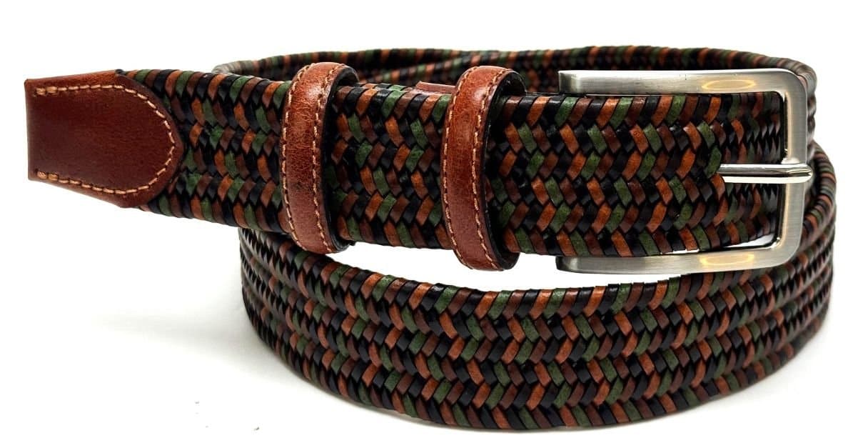 Cintura uomo in vera pelle CHIAROSCURO mod. MIAMI colore MULTICOLORE Made in Italy