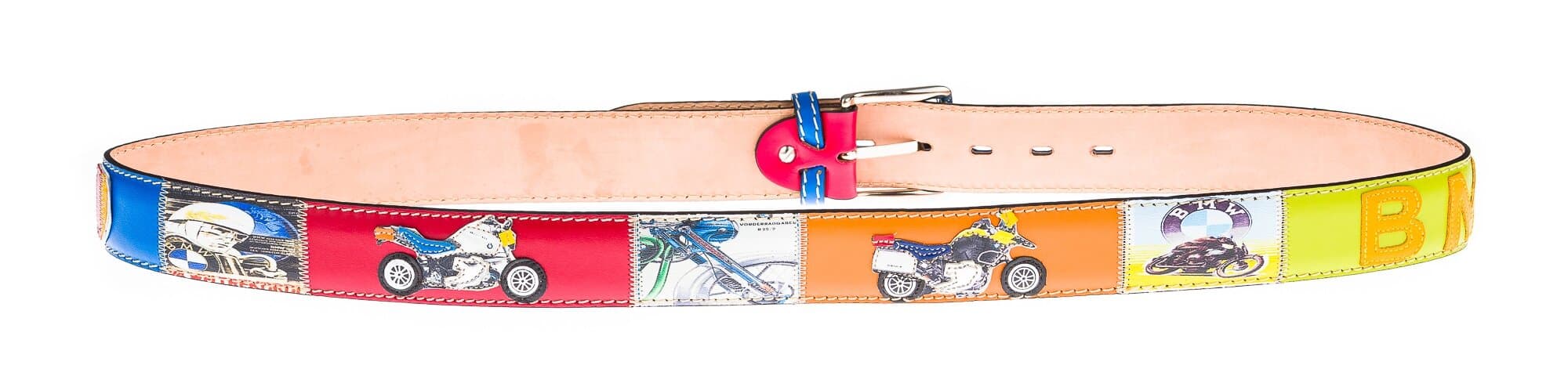 Cintura vintage uomo in vera pelle MONACO, colore MULTICOLOR