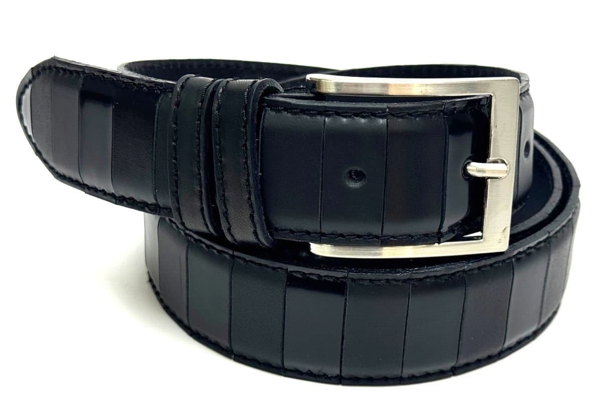 Cintura uomo in vera pelle NARNI, MULTICOLORE, realizzata artigianalmente da Chiaroscuro, Made in Italy.