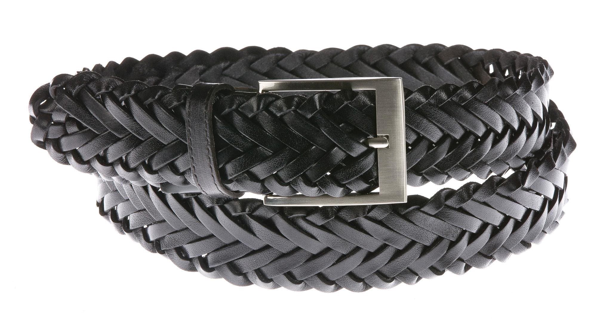 Cintura uomo in vera pelle CHIAROSCURO mod. MIAMI colore NERO Made in Italy.