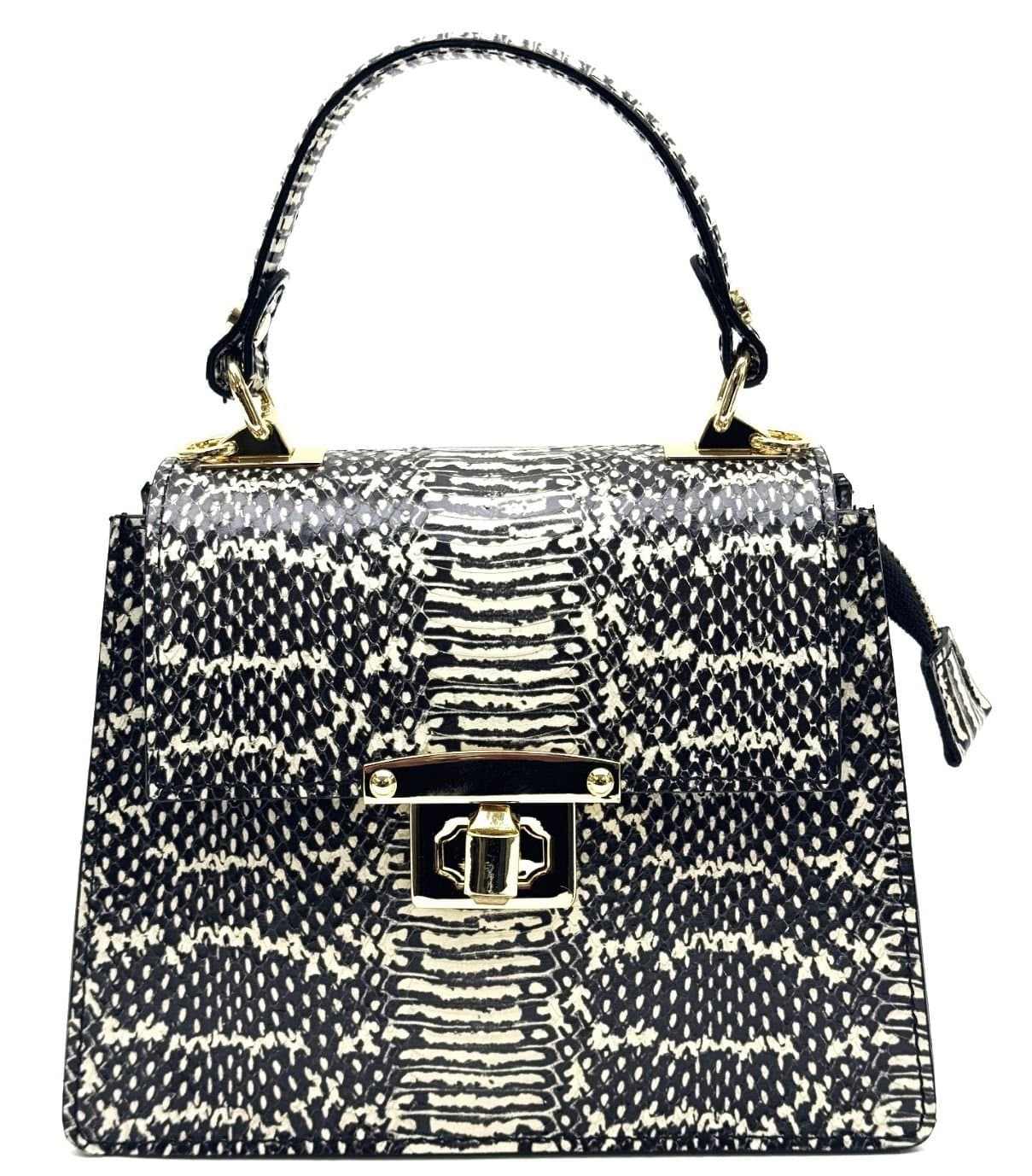 Borsa piccola a mano / a tracolla da donna in vera pelle EVELINA, colore ROCCIA