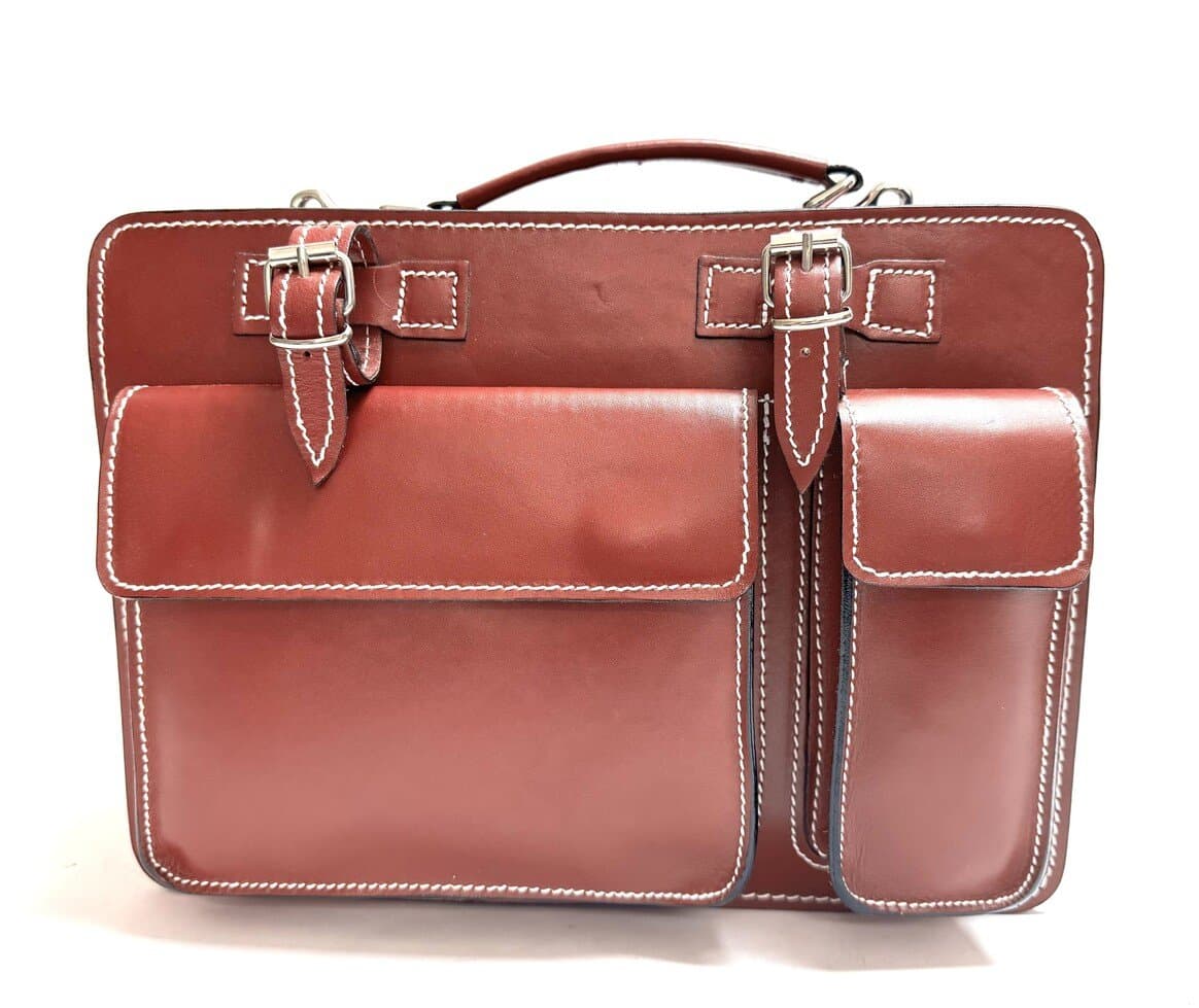 Cartella ufficio / lavoro in vera pelle CHIAROSCURO mod. ALEX medium colore ROSSO Made in Italy. Misura ideale per tablet di media dimensione/ agende di lavoro