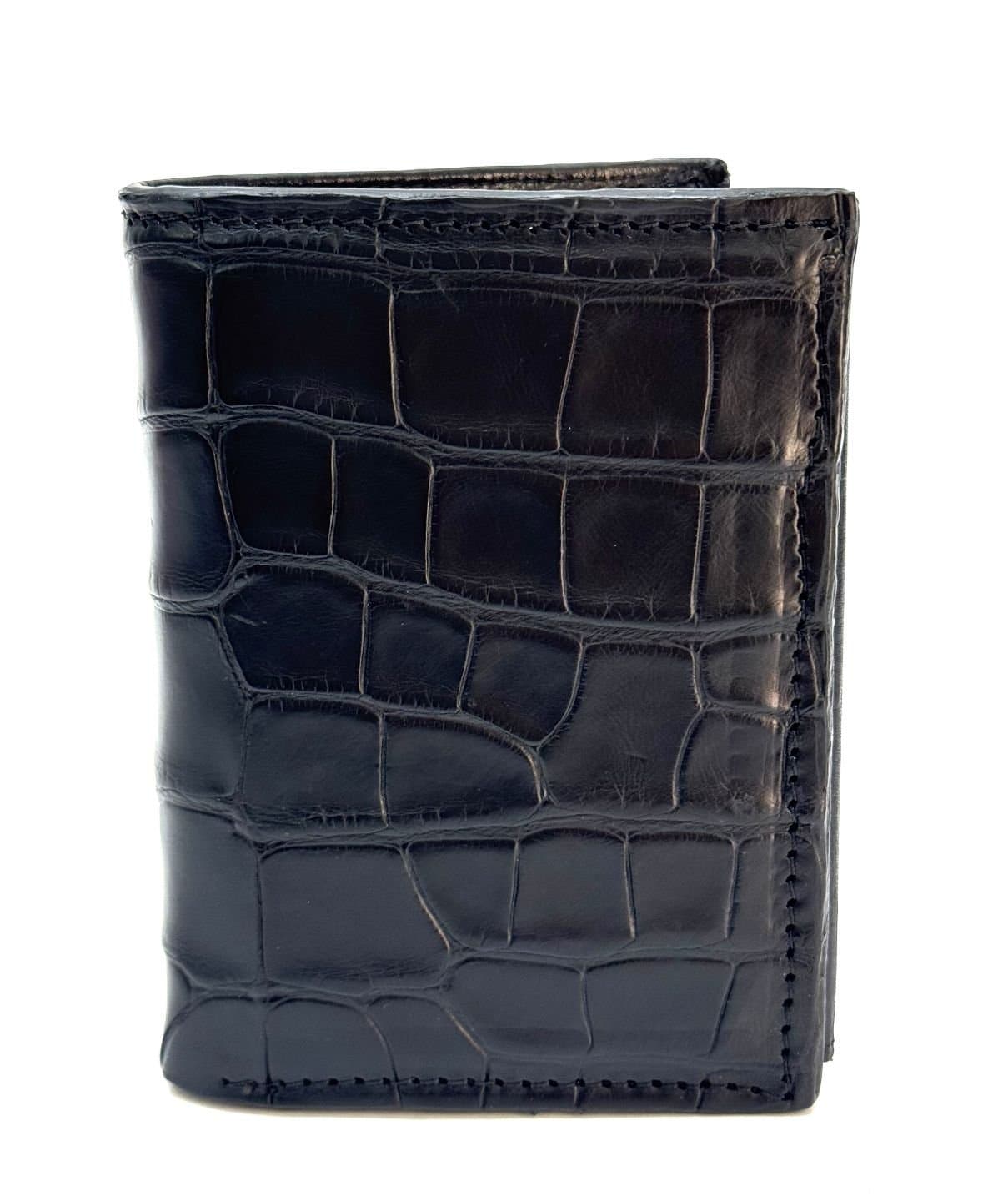 MARATEA3: portafoglio uomo in pelle di COCCODRILLO, colore: NERO, Made in Italy.