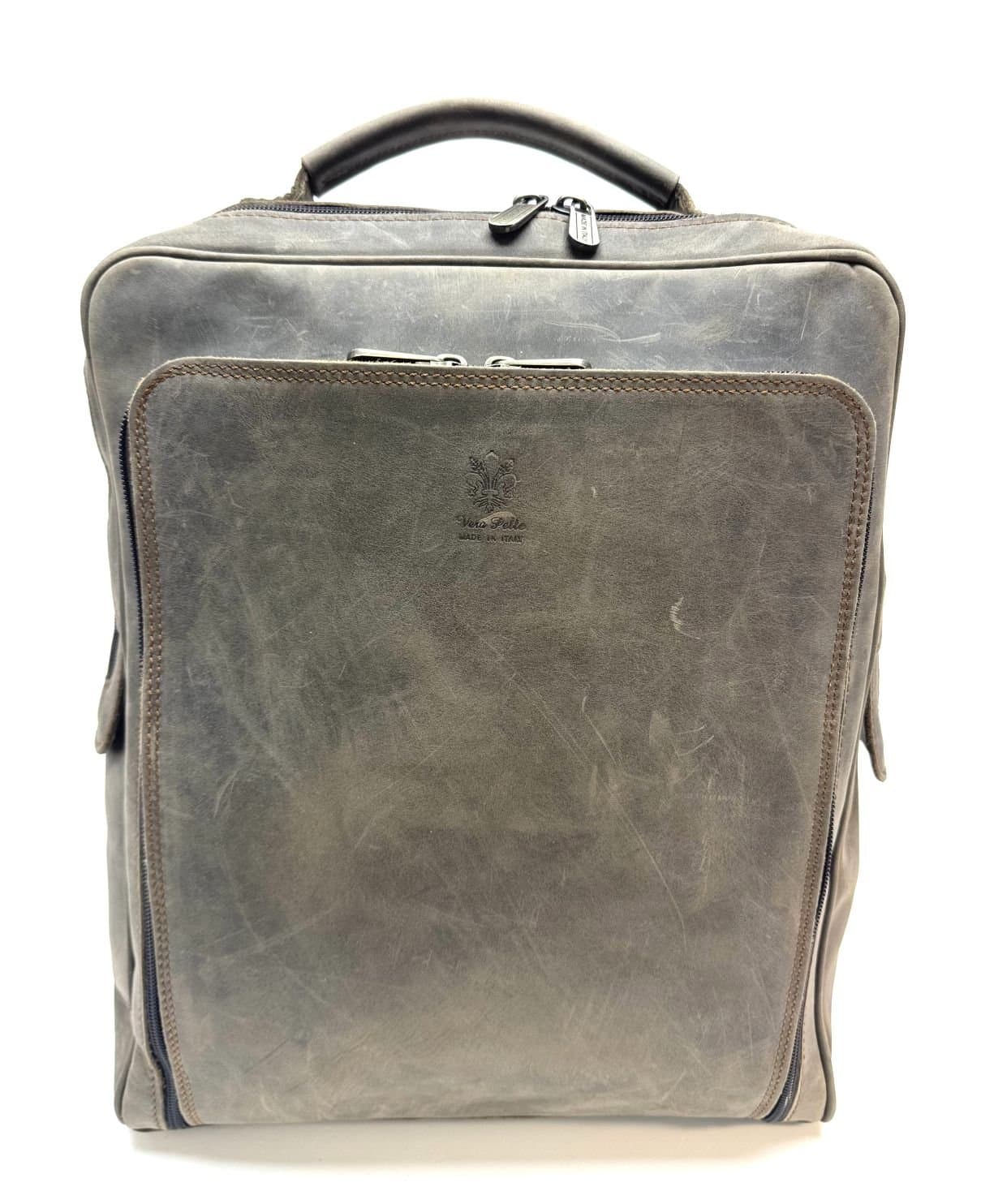 MONTE BIANCO MAXI: borsa zaino uomo / donna, vera pelle NABUK, Made in Italy