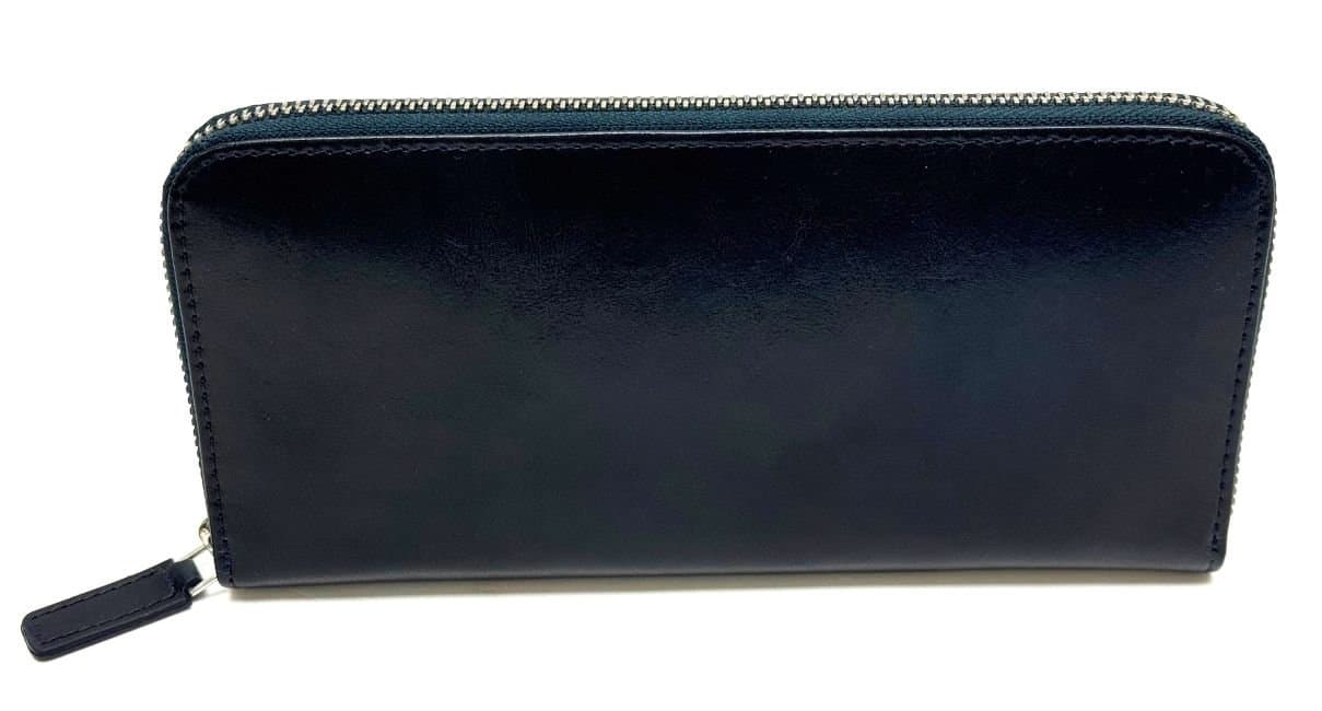 PARAGUAY: maxi portafoglio uomo in cuoio, colore: BLU, Made in Italy