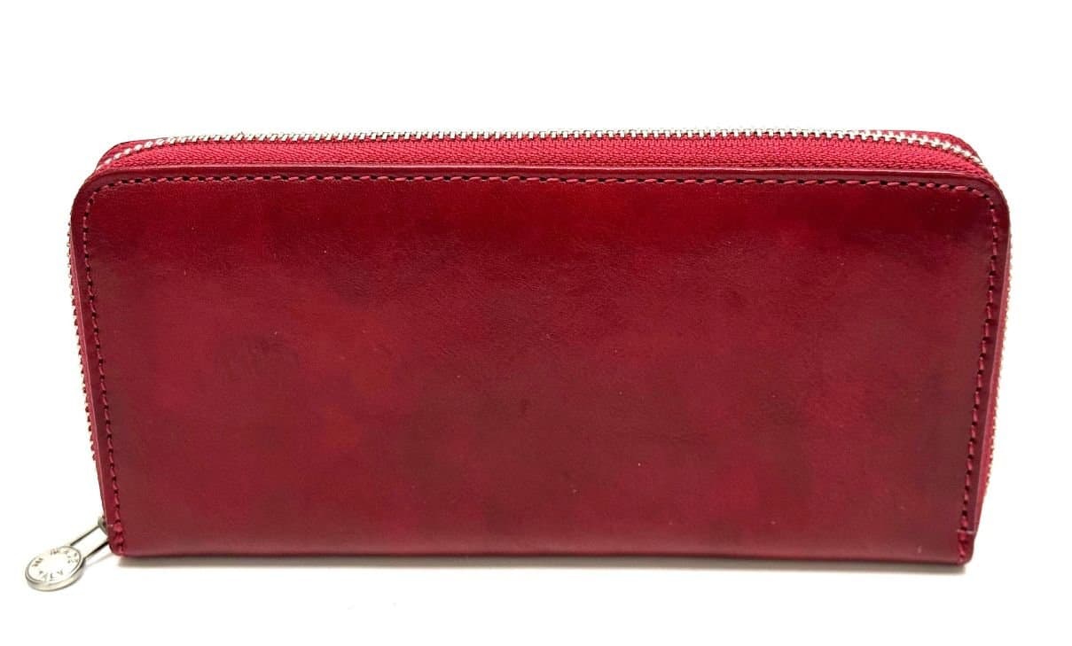 PARAGUAY: maxi portafoglio uomo in cuoio, colore: ROSSO, Made in Italy
