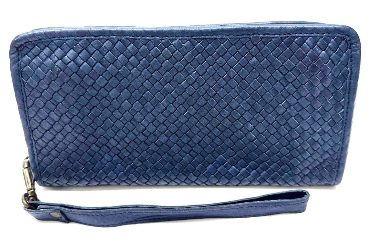 Genuine leather clutch for man LIAM, BLUE colour, CHIARO SCURO, MADE IN ITALY