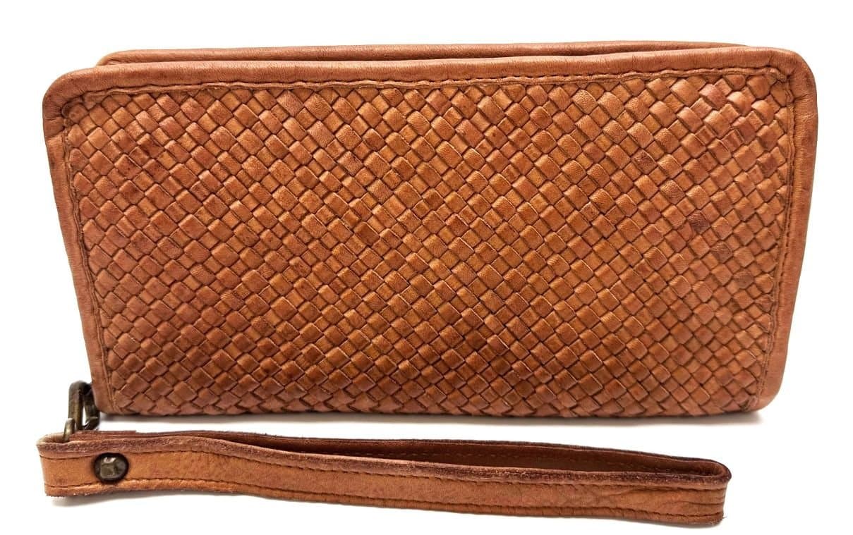 Genuine leather clutch for man LIAM, HONEY colour, CHIARO SCURO, MADE IN ITALY