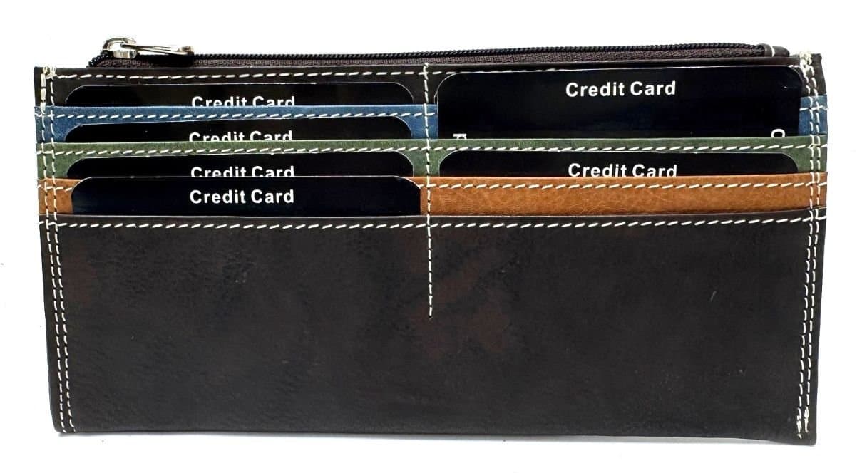 Porta carte in vera pelle tradizionale mod. GERMANIA colore MULTICOLORE, Made in Italy.