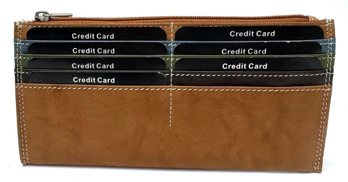Porta carte in vera pelle tradizionale, mod. GERMANIA colore MULTICOLORE, Made in Italy.