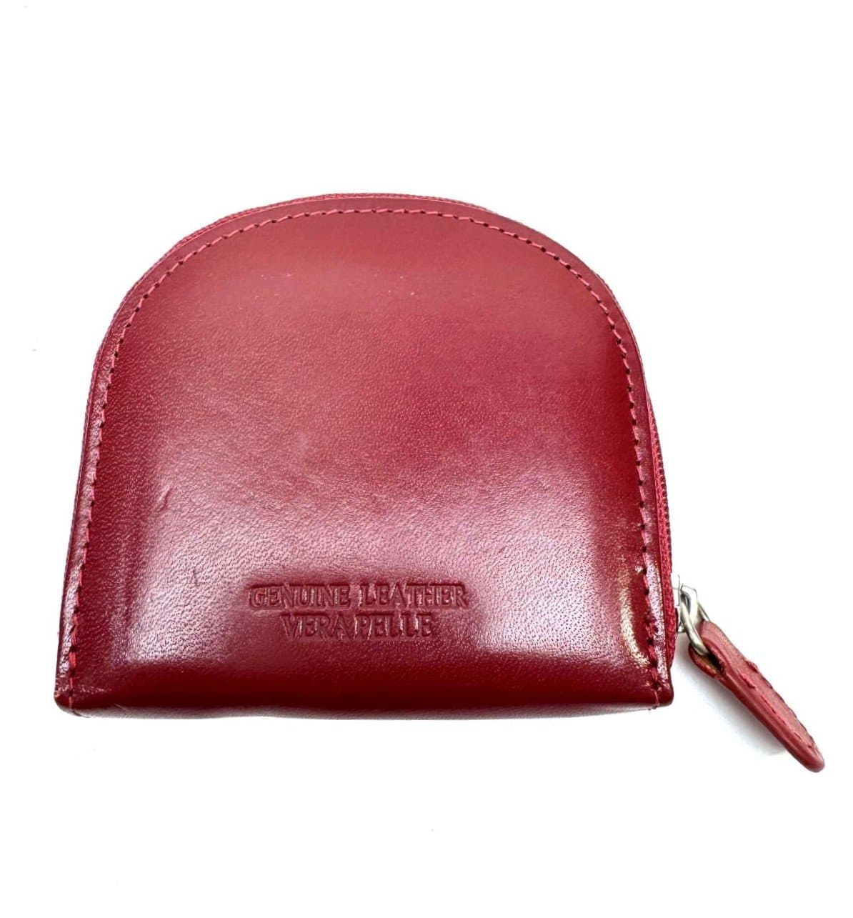 Porta monete in vera pelle MORGAN, colore ROSSO, CHIAROSCURO