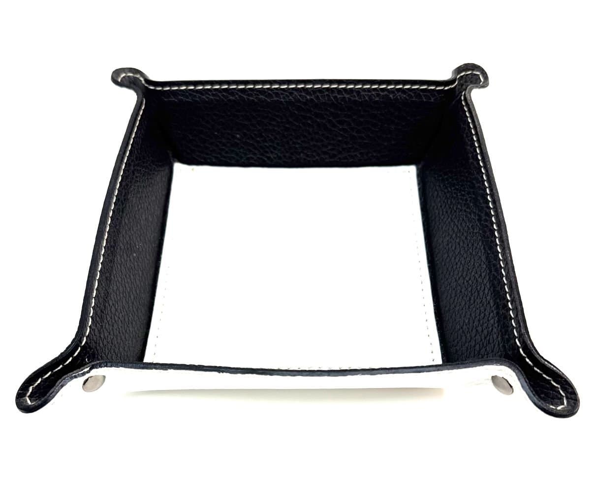 Porta oggetti uomo / donna in pelle CHIAROSCURO mod HARRY, colore BIANCO, Made in Italy.
