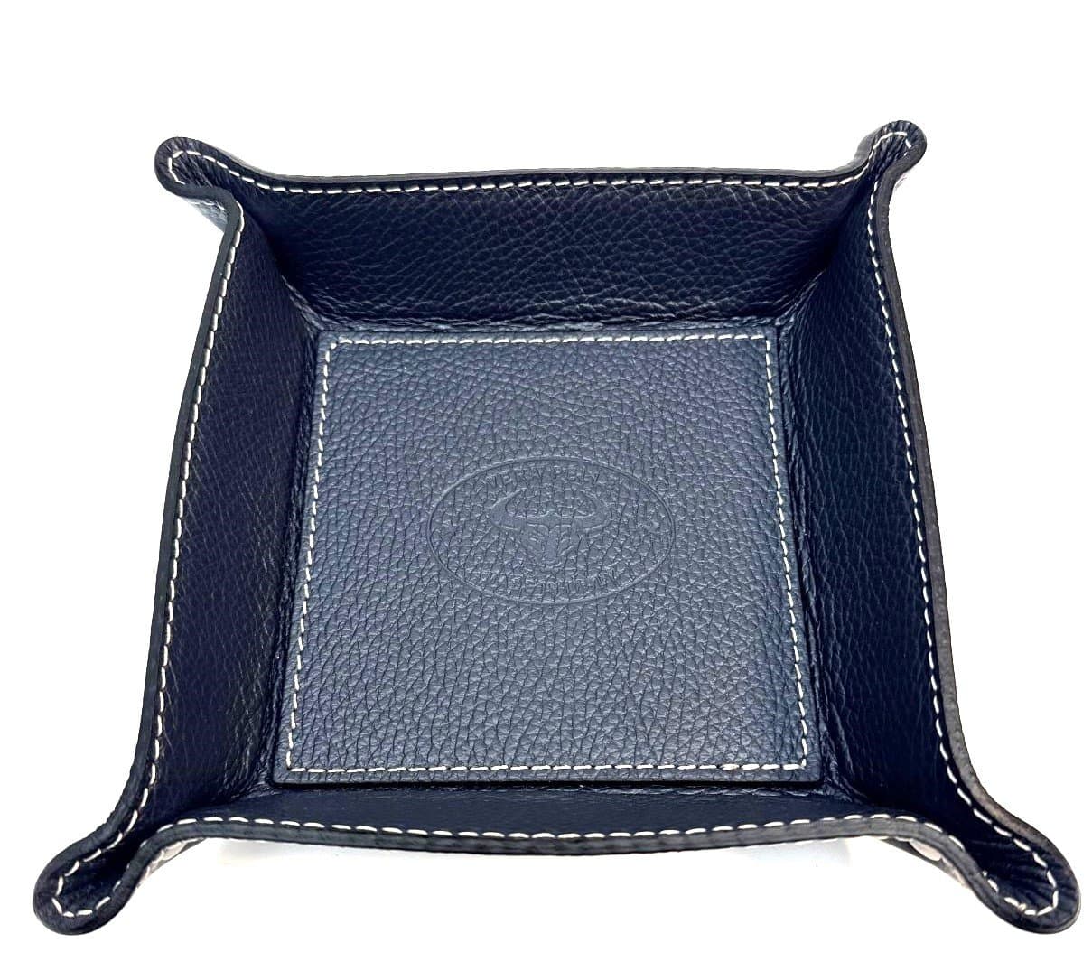 Mens / ladies leather pocket emptier CHIAROSCURO mod HARRY, BLUE, Made in Italy.