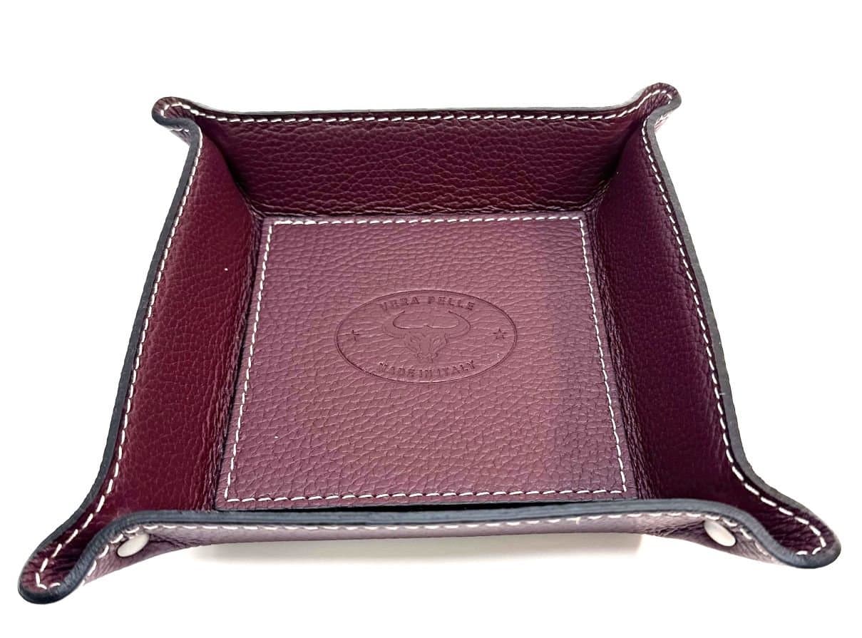 Mens / ladies leather pocket emptier CHIAROSCURO mod HARRY, BORDEAUX Made in Italy.