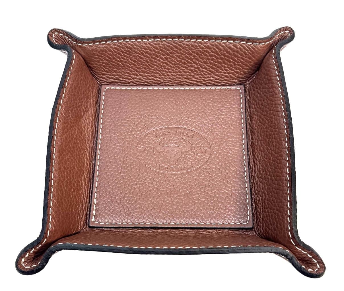Mens / ladies leather pocket emptier CHIAROSCURO mod HARRY, BROWN, Made in Italy.