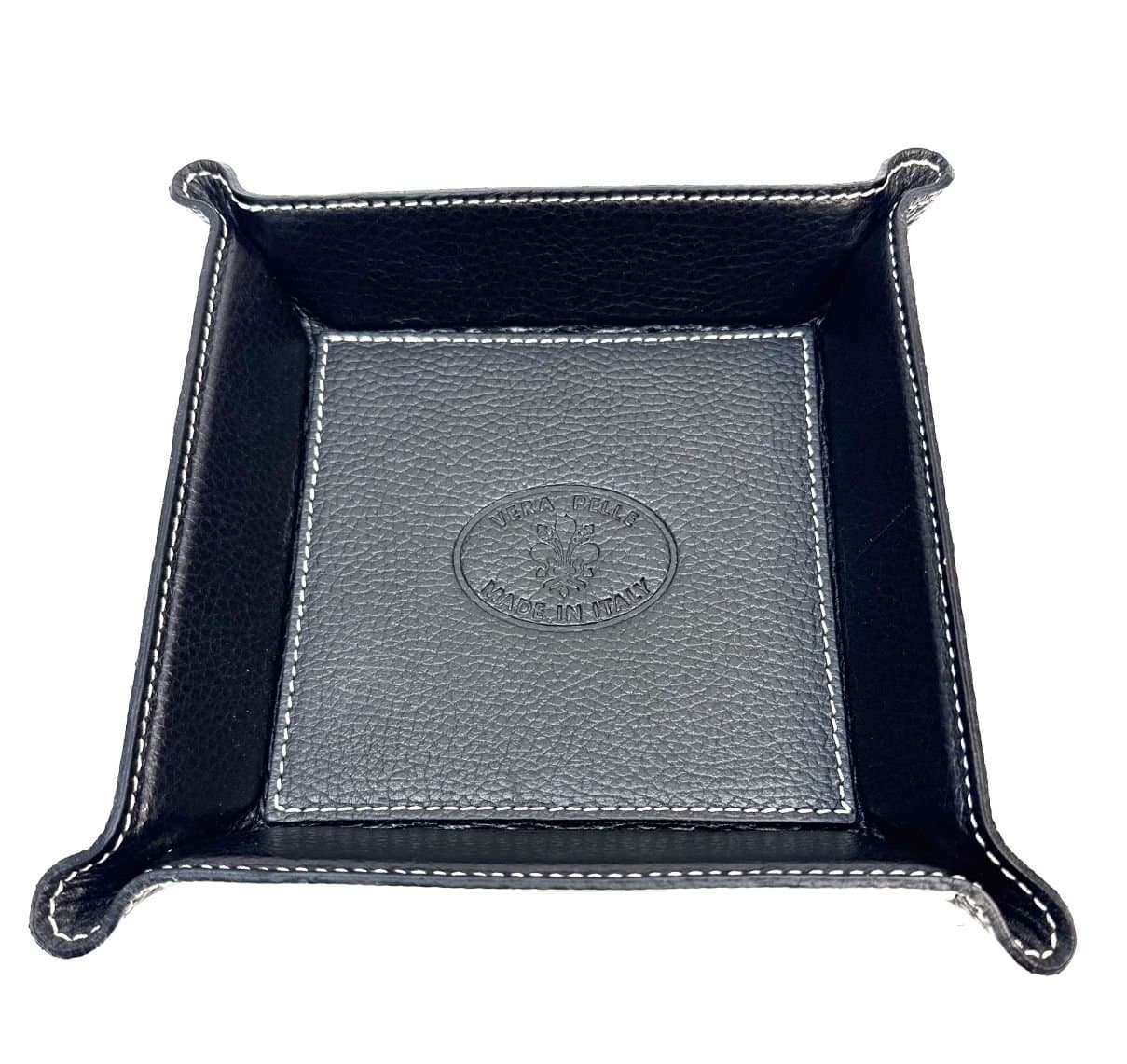 Mens / ladies leather pocket emptier CHIAROSCURO mod HARRY, BLACK, Made in Italy.