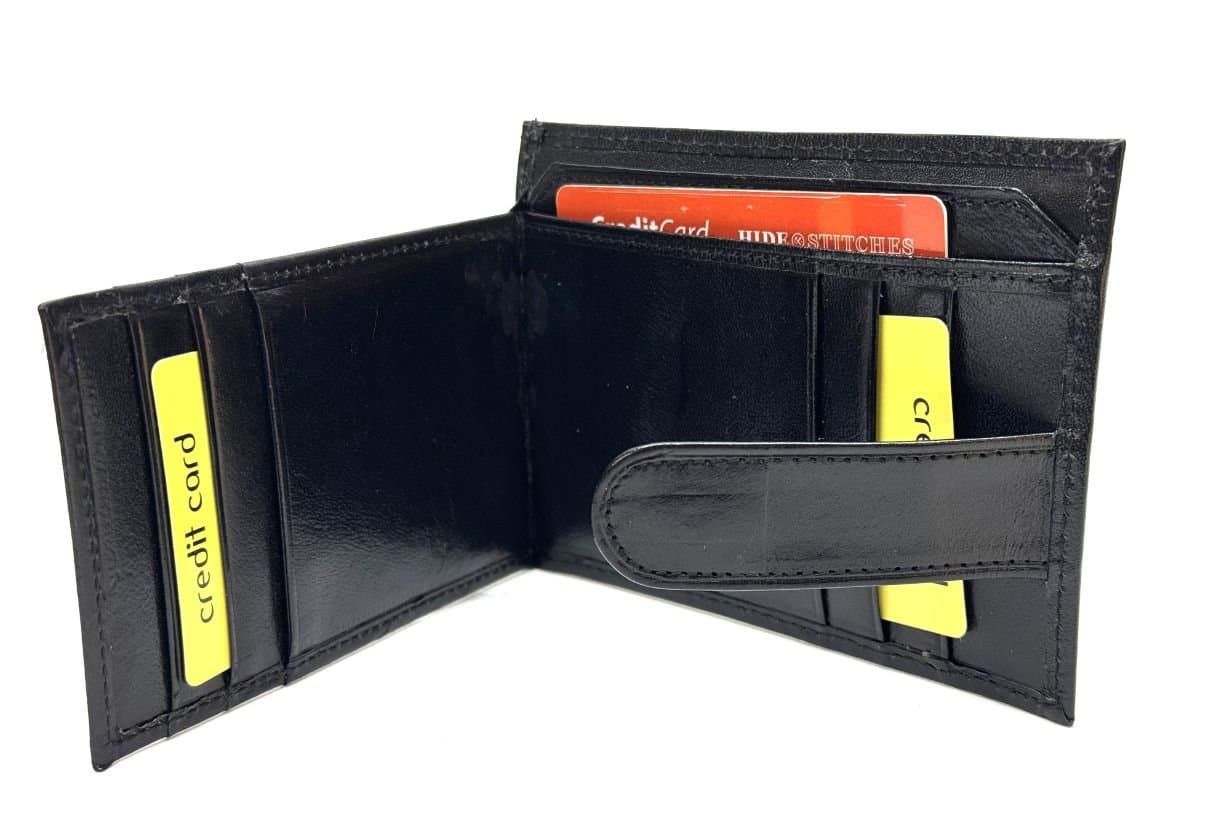 Porta tessere uomo / donna in vera pelle tradizionale SANTINI mod. NORVEGIA colore NERO Made in Italy