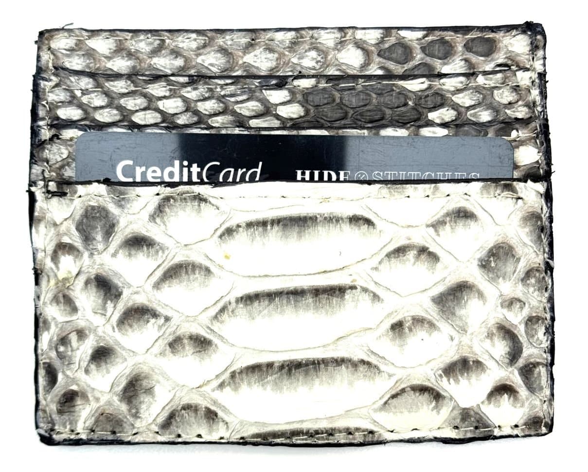Porta Tessere - Carte di Credito unisex in vera pelle di pitone ZANZIBAR, color ROCCIA, SANTINI