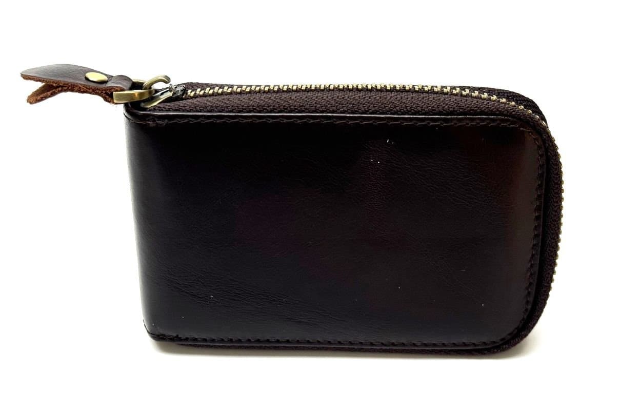 Porta tessere - carte di credito uomo / donna in vera pelle tradizionale SANTINI, mod SLOVENIA, colore MARRONE, Made in Italy