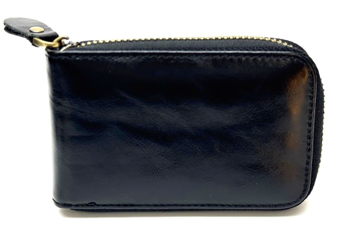 Porta tessere - carte di credito uomo / donna in vera pelle tradizionale SANTINI, mod SLOVENIA, colore NERO, Made in Italy