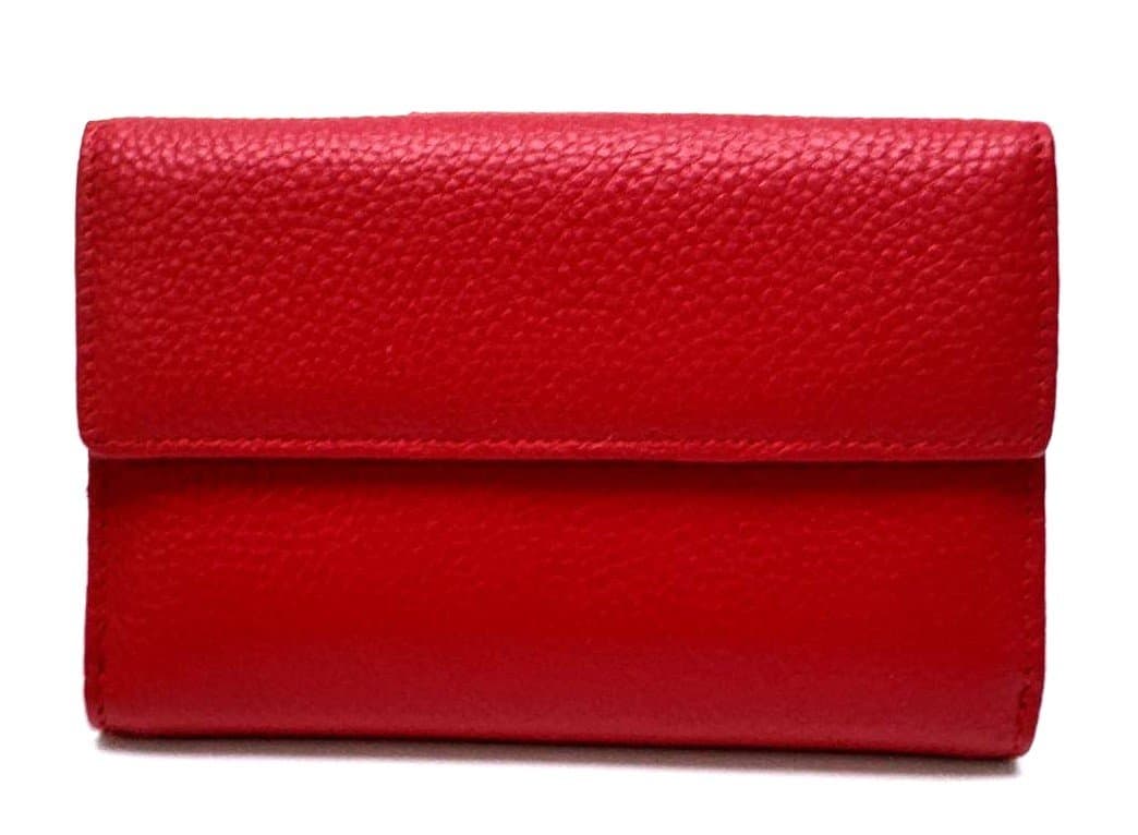 GAROFANO: portafoglio donna in vera pelle martellata colore ROSSO, Made in Italy