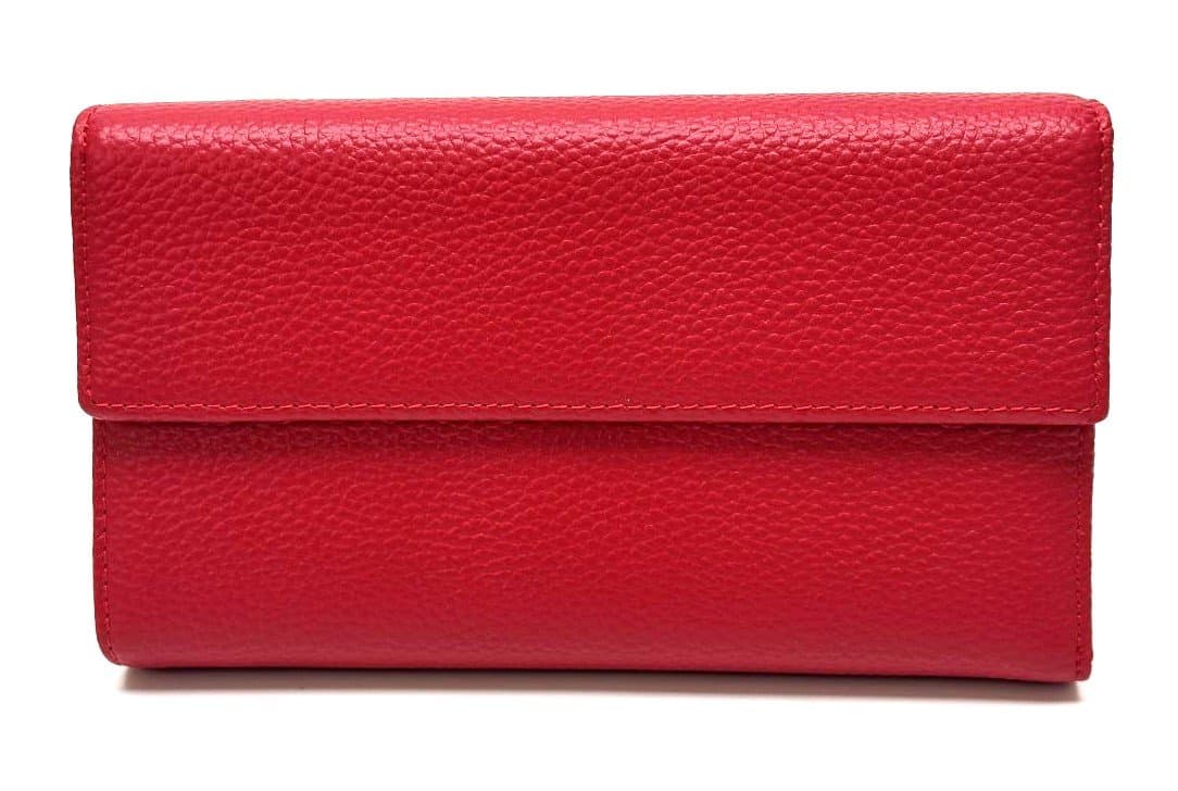 Portafoglio donna in vera pelle tradizionale SANTINI mod. MARGHERITA colore ROSSO, Made in Italy