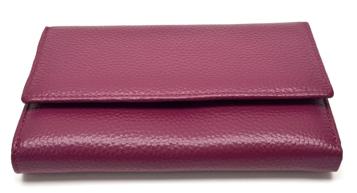 Portafoglio donna in vera pelle tradizionale SANTINI mod. ORTENSIA colore ROSA/ CICLAMINO, Made in Italy