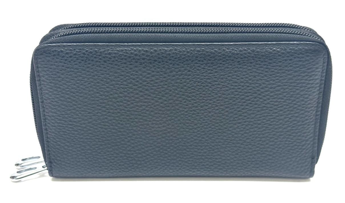 Portafoglio donna in vera pelle tradizionale SANTINI mod. PAPAVERO colore NERO, Made in Italy