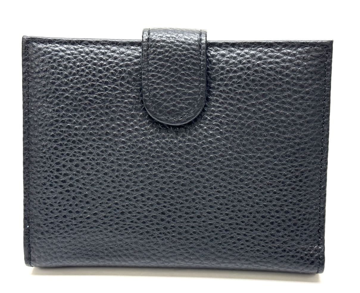 Portafoglio donna in vera pelle tradizionale SANTINI mod CASSIA colore NERO Made in Italy