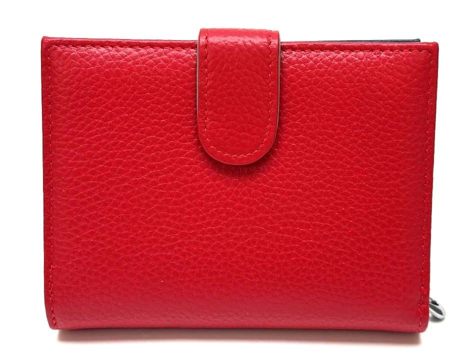 Portafoglio donna in vera pelle tradizionale SANTINI mod CASSIA colore ROSSO Made in Italy.