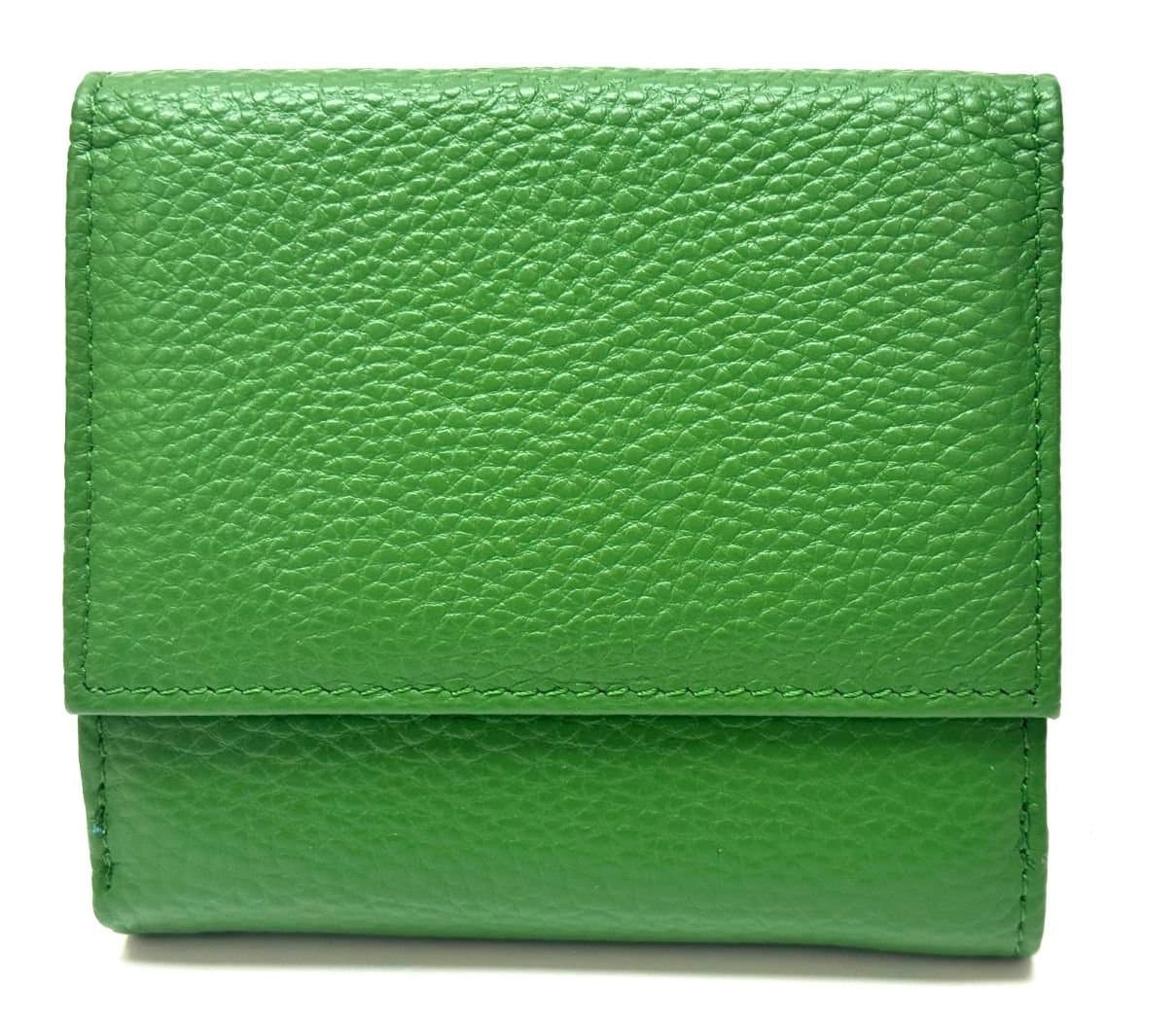 Portafoglio donna in vera pelle tradizionale SANTINI mod ALTEA colore VERDE, Made in Italy