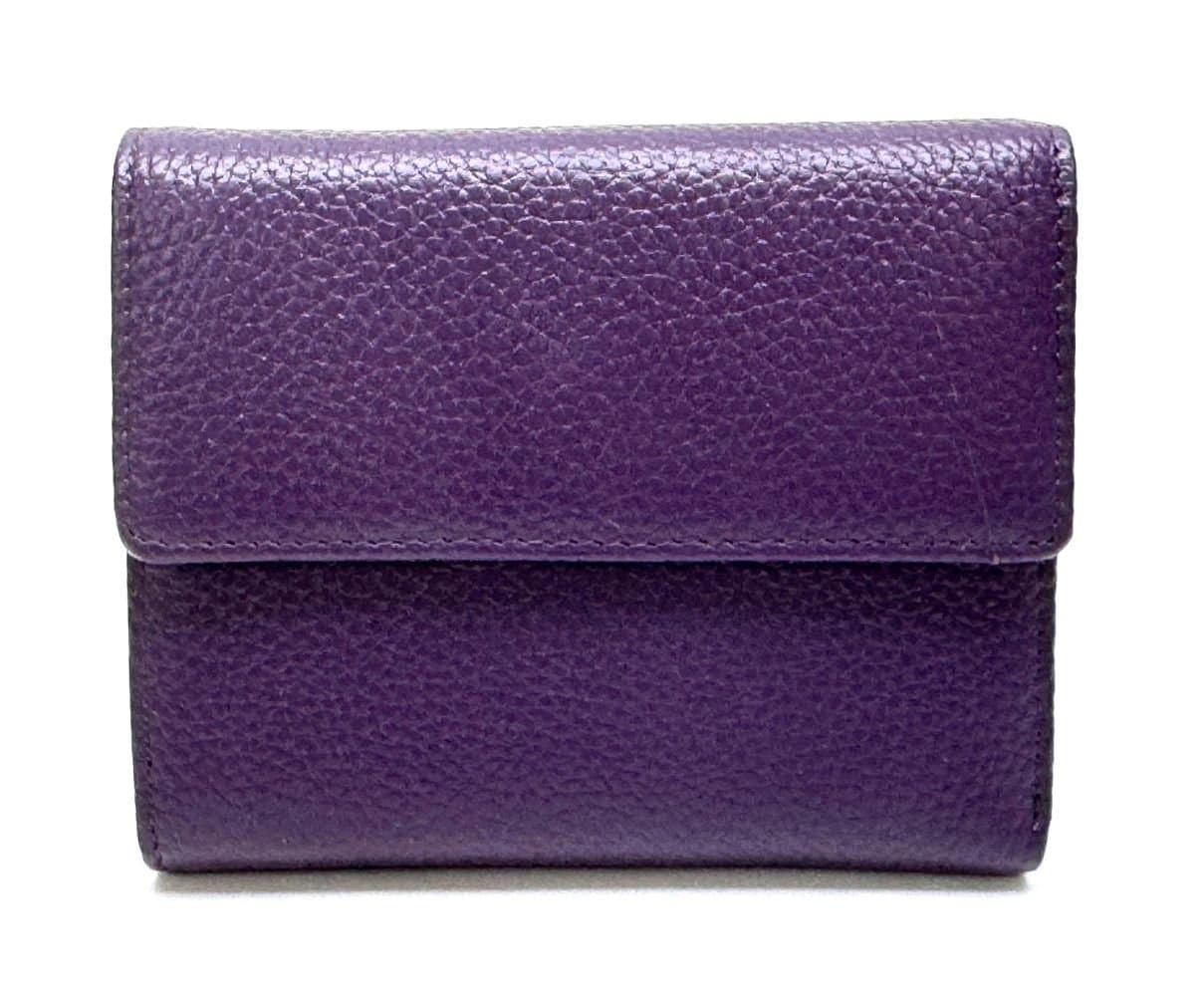 Portafoglio donna in vera pelle tradizionale SANTINI mod CINERARIA colore VIOLA, Made in Italy