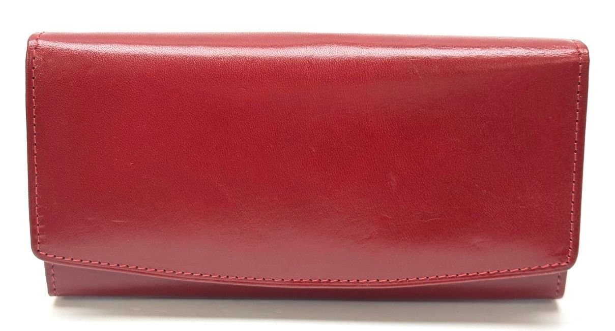 Portafoglio donna in vera pelle tradizionale SANTINI mod GLADIOLO colore ROSSO. Made in Italy.