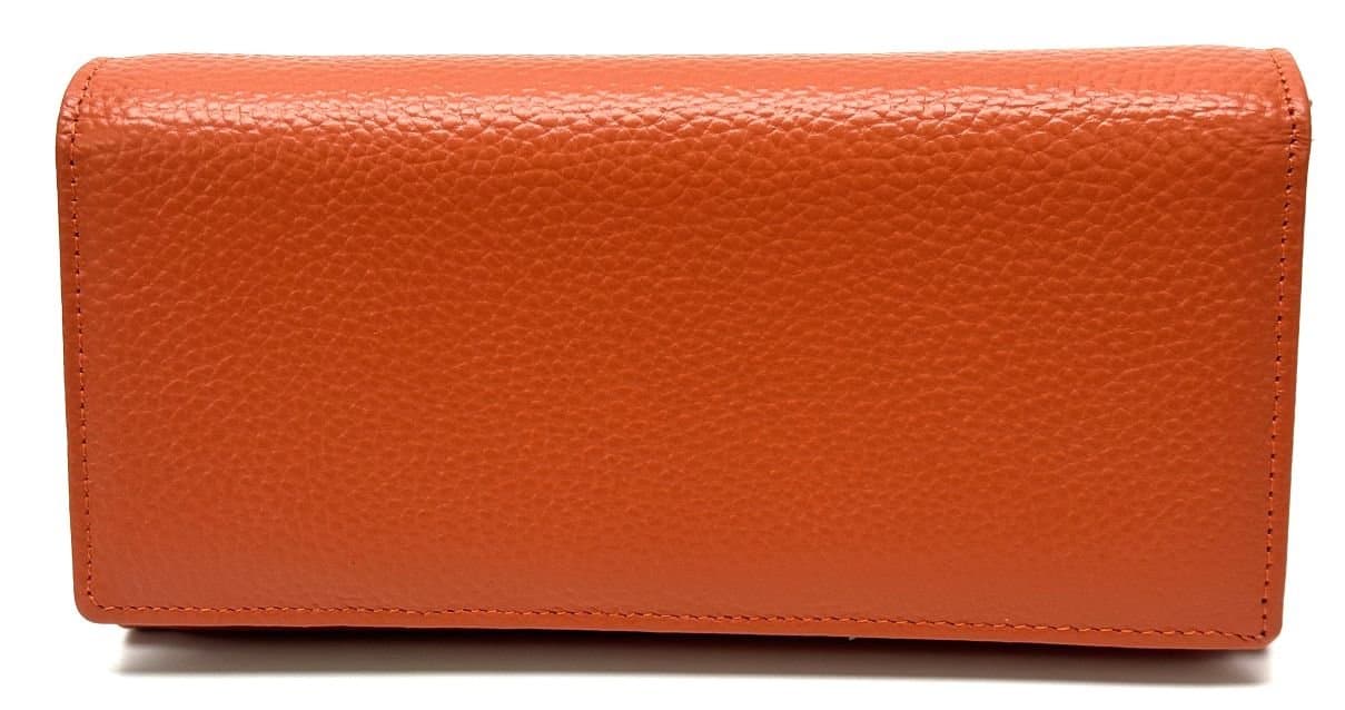 Portafoglio donna in vera pelle tradizionale SANTINI mod SURFINIA colore ARANCIONE Made in Italy