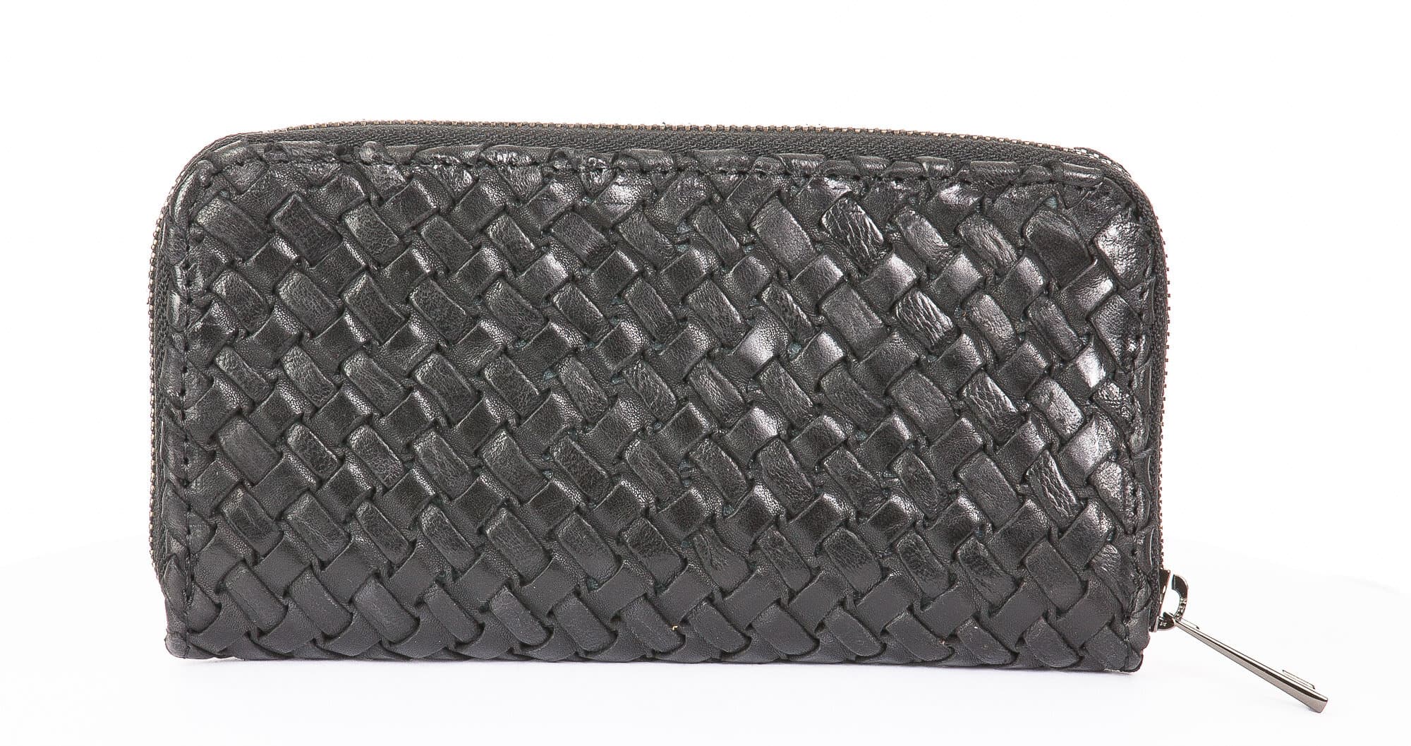 Portafoglio donna in vera pelle CHIARO SCURO mod CALLA, colore NERO, Made in Italy.