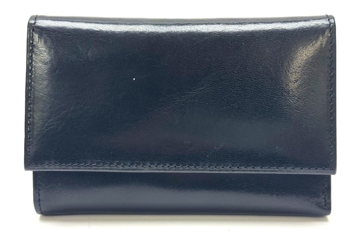 Portafoglio in vera pelle da donna ACACIA, colore NERO, SANTINI, Made in Italy