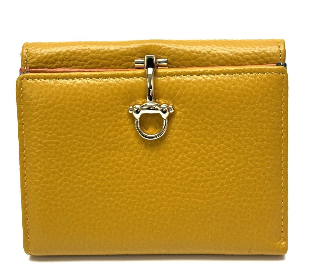 Portafoglio in vera pelle da donna MIMOSA, colore GIALLO, SANTINI, Made in Italy