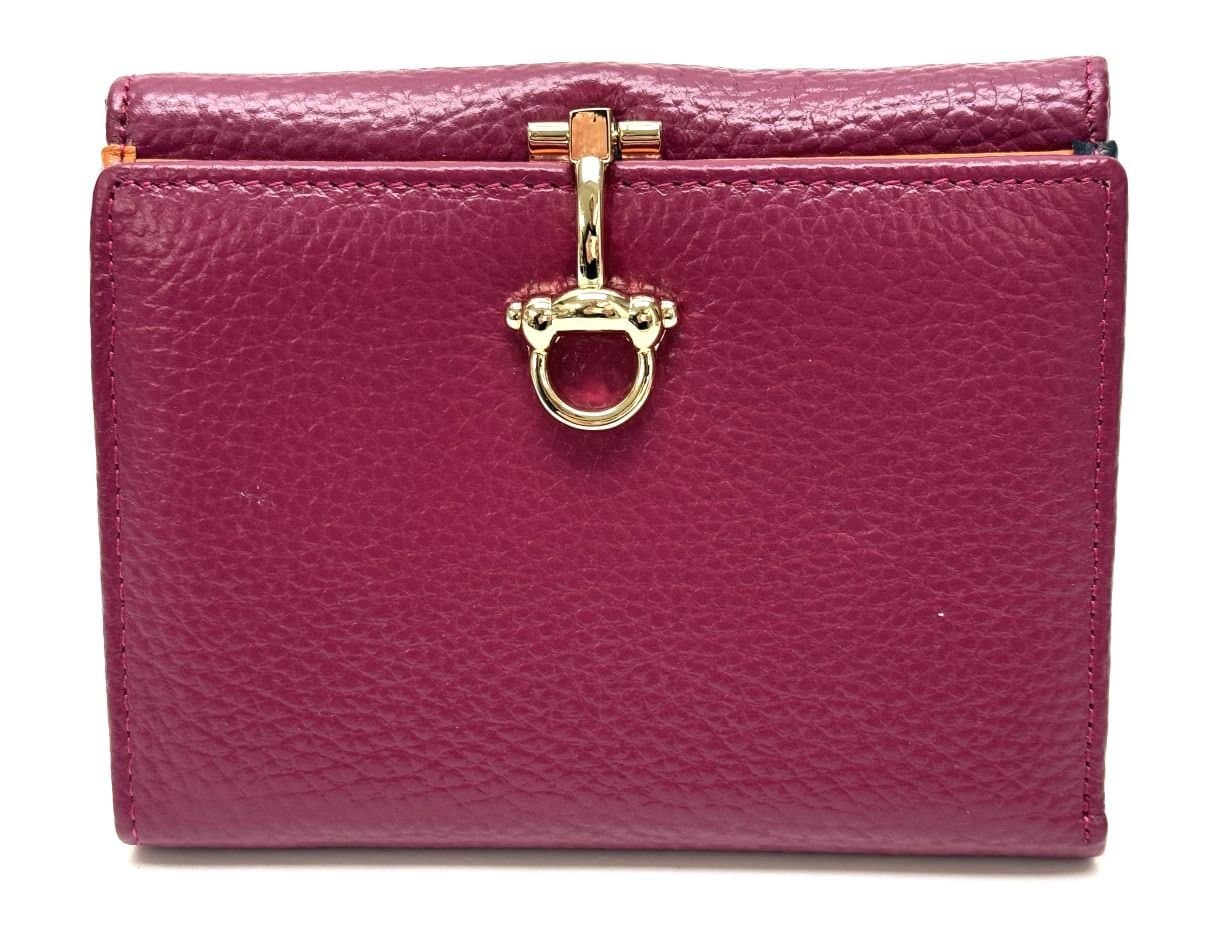 Portafoglio in vera pelle da donna MIMOSA, colore ROSA / CICLAMINO, SANTINI, Made in Italy