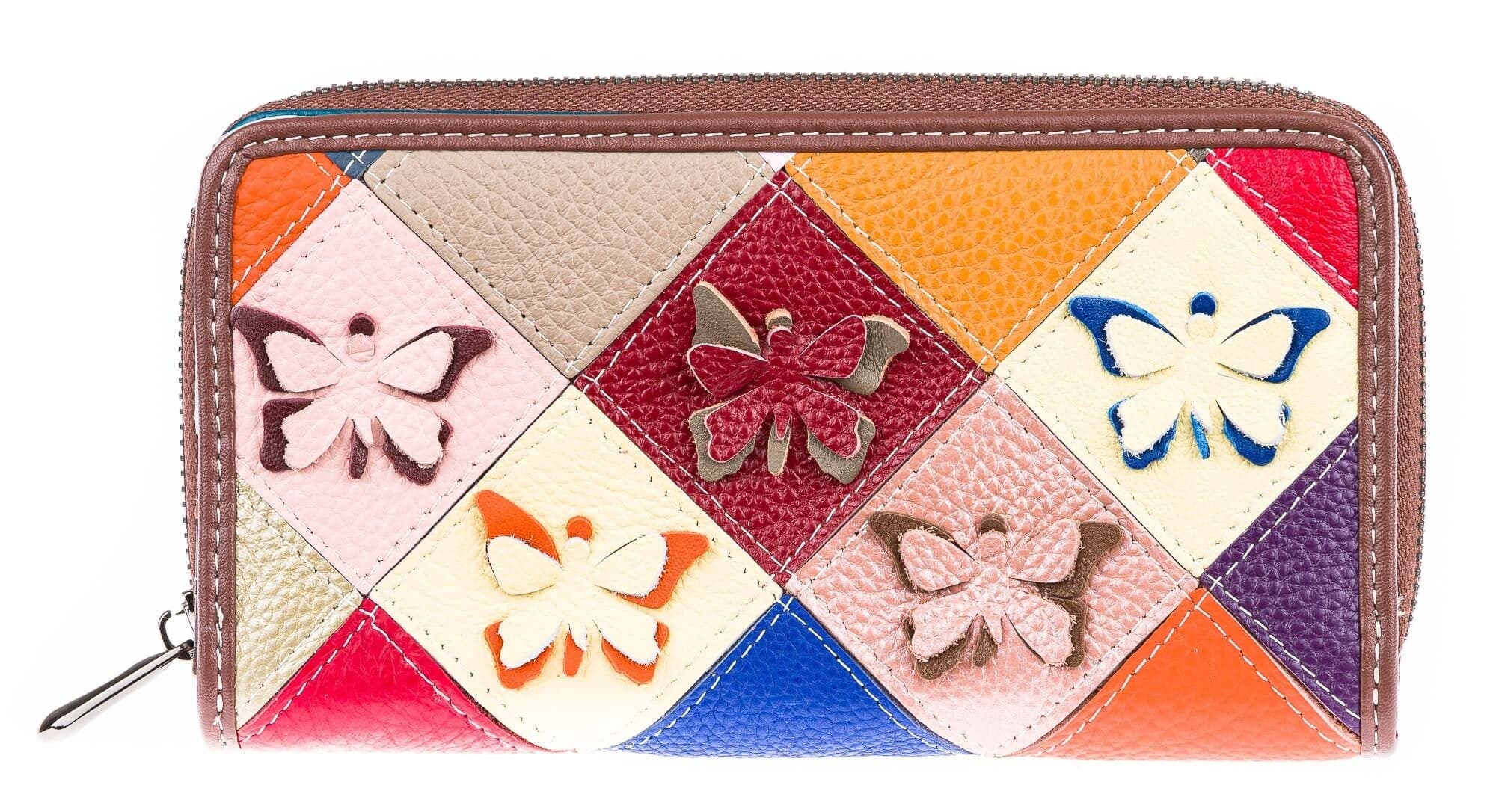 Portafoglio in vera pelle da donna NARCISO, MULTICOLORE, ARIANNA DINI, Made in Italy - P005605