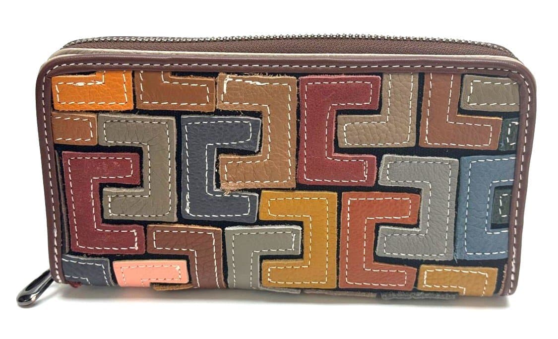 Genuine leather wallet for woman NARCISO, MULTICOLOUR, ARIANNA DINI, MADE IN ITALY P005609