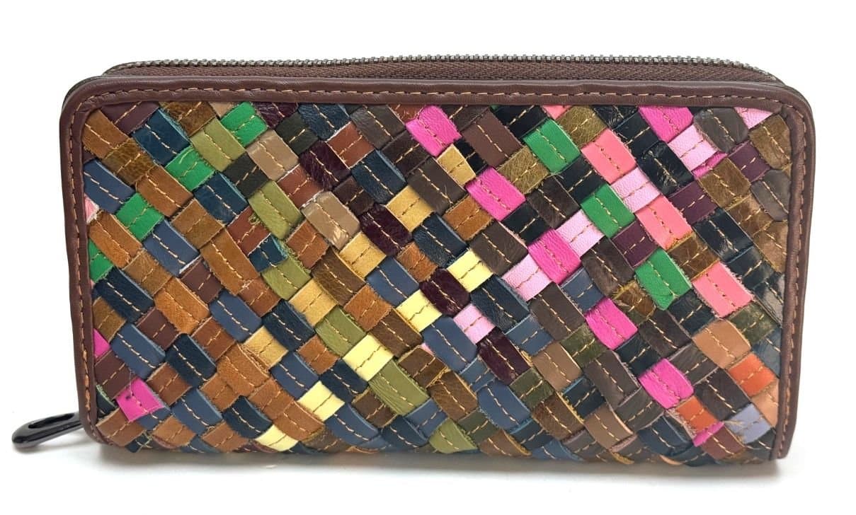 Genuine leather wallet for woman NARCISO, MULTICOLOUR, ARIANNA DINI, MADE IN ITALY P005610