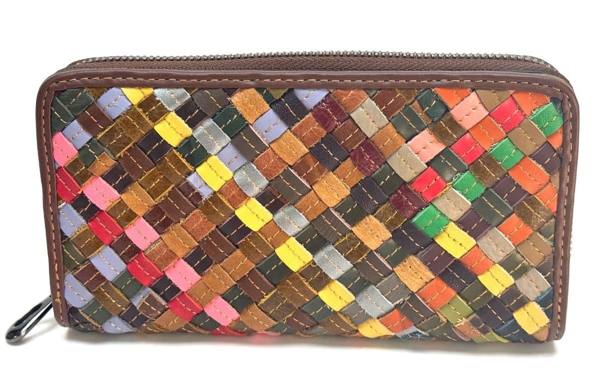 Genuine leather wallet for woman NARCISO, MULTICOLOUR, ARIANNA DINI, MADE IN ITALY P005611