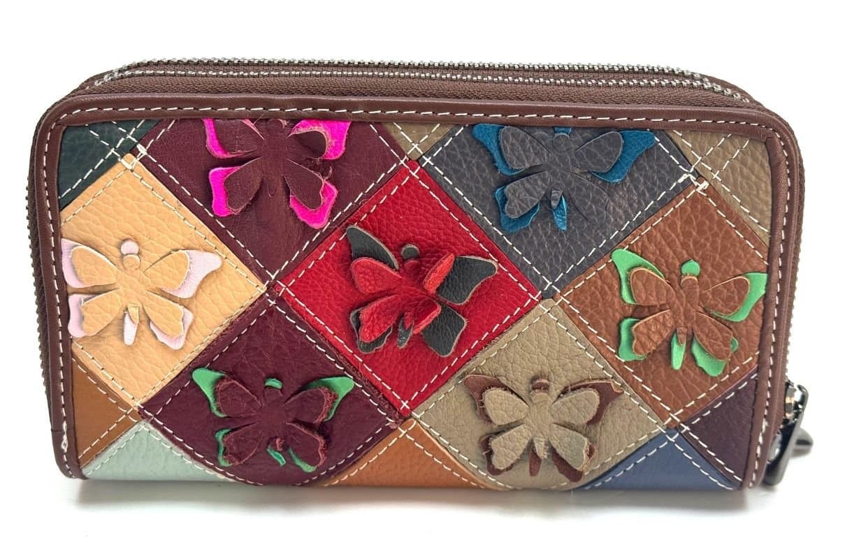 Genuine leather wallet for woman NIGRITELLA, MULTICOLOUR, ARIANNA DINI, MADE IN ITALY